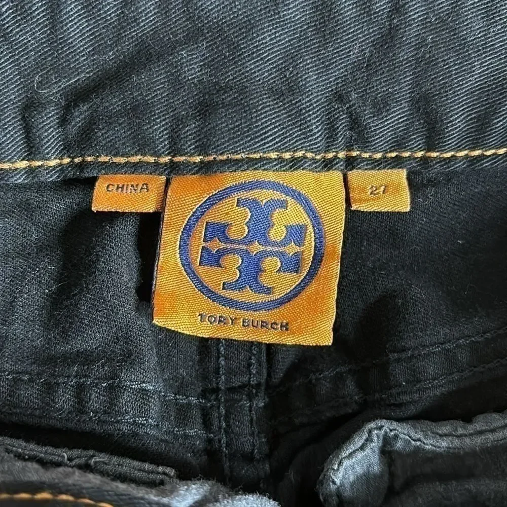 Tory Burch Skinny Black Stretch Side Zipper Jeans 27 Denim Luxury Casual‌‌‌‌‌‌